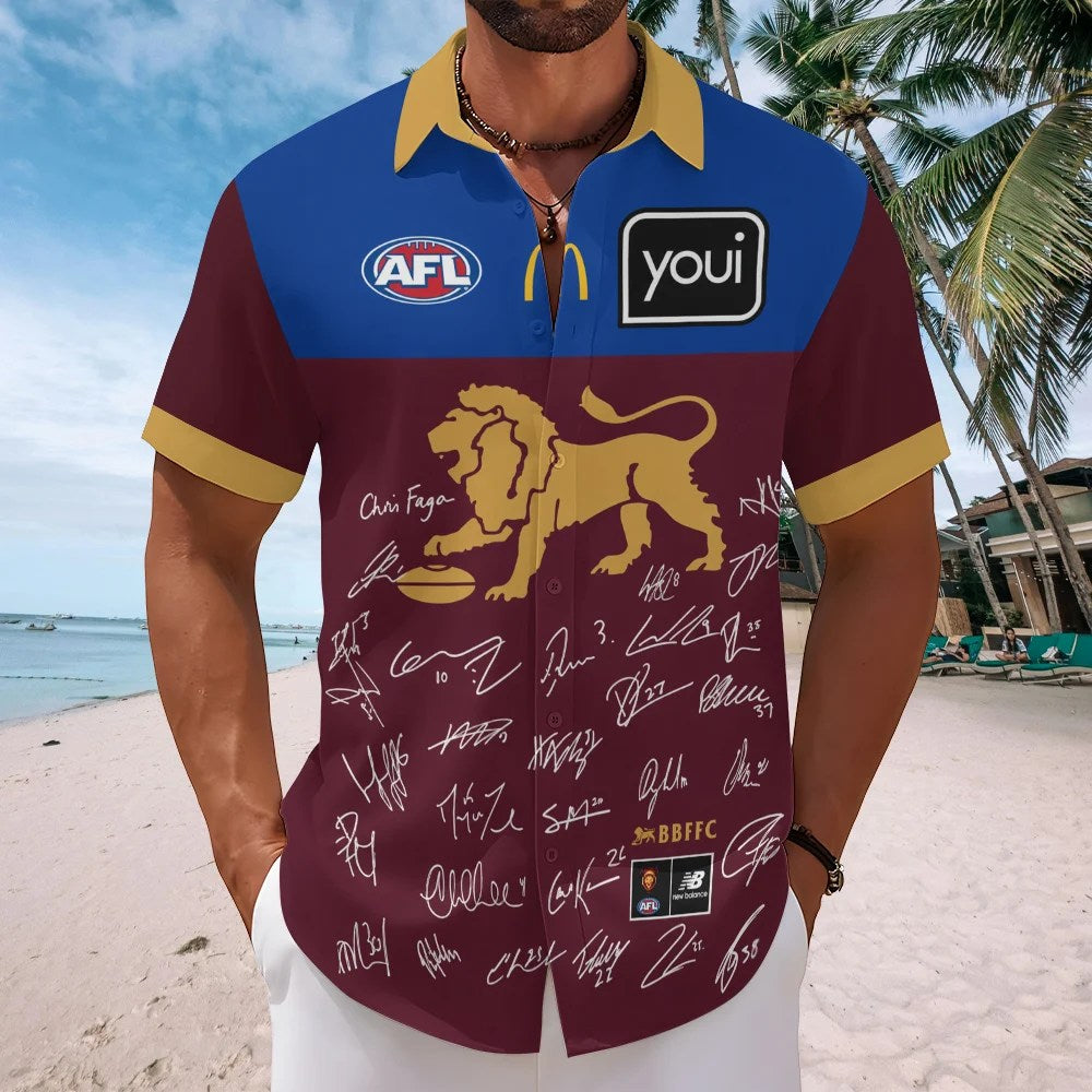 Brisbane Lions Short Sleeve Button-Down Shirt – TMTHU9575