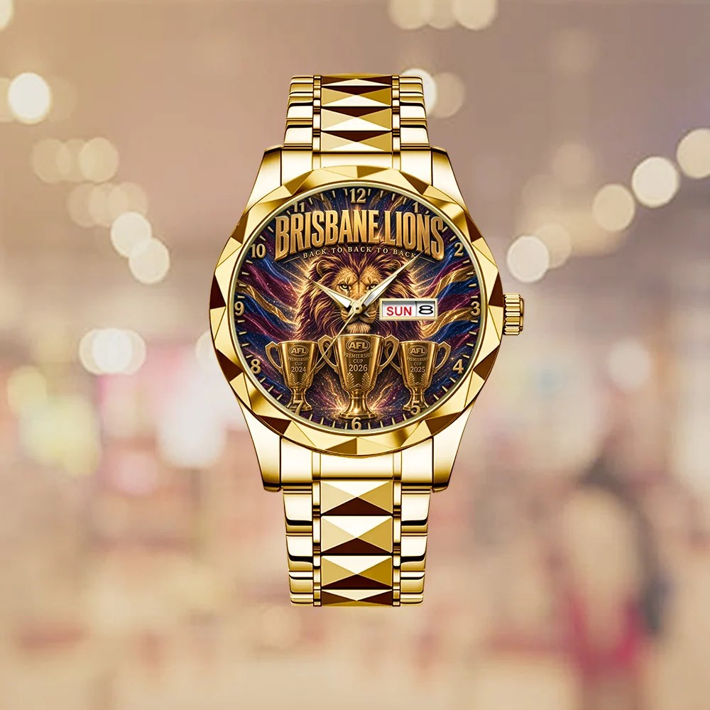 Brisbane Lions Threepeat Premiers Alloy Luxury Quartz Watch – TMTHU9756