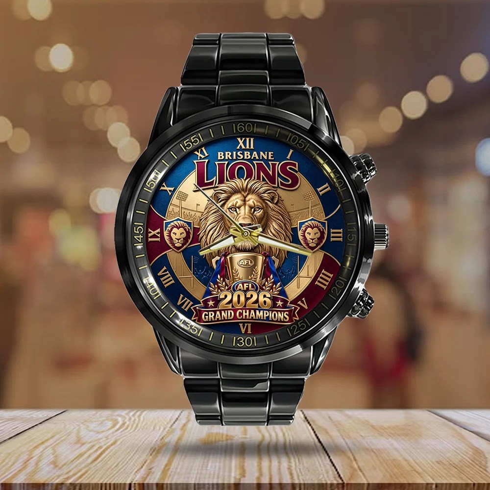 Brisbane Lions Threepeat Premiers Black Stainless Steel Watch – TMTHU9739