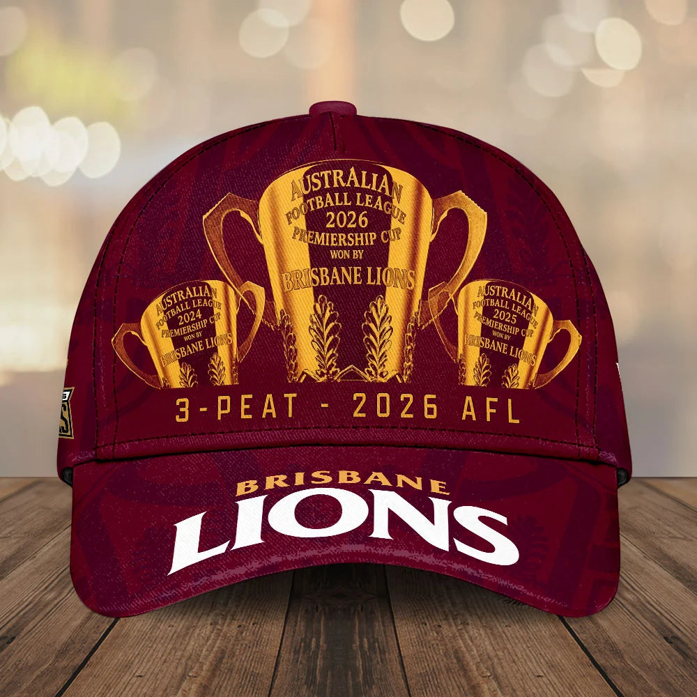 Brisbane Lions Threepeat Premiers Classic Cap – TMTHU9609