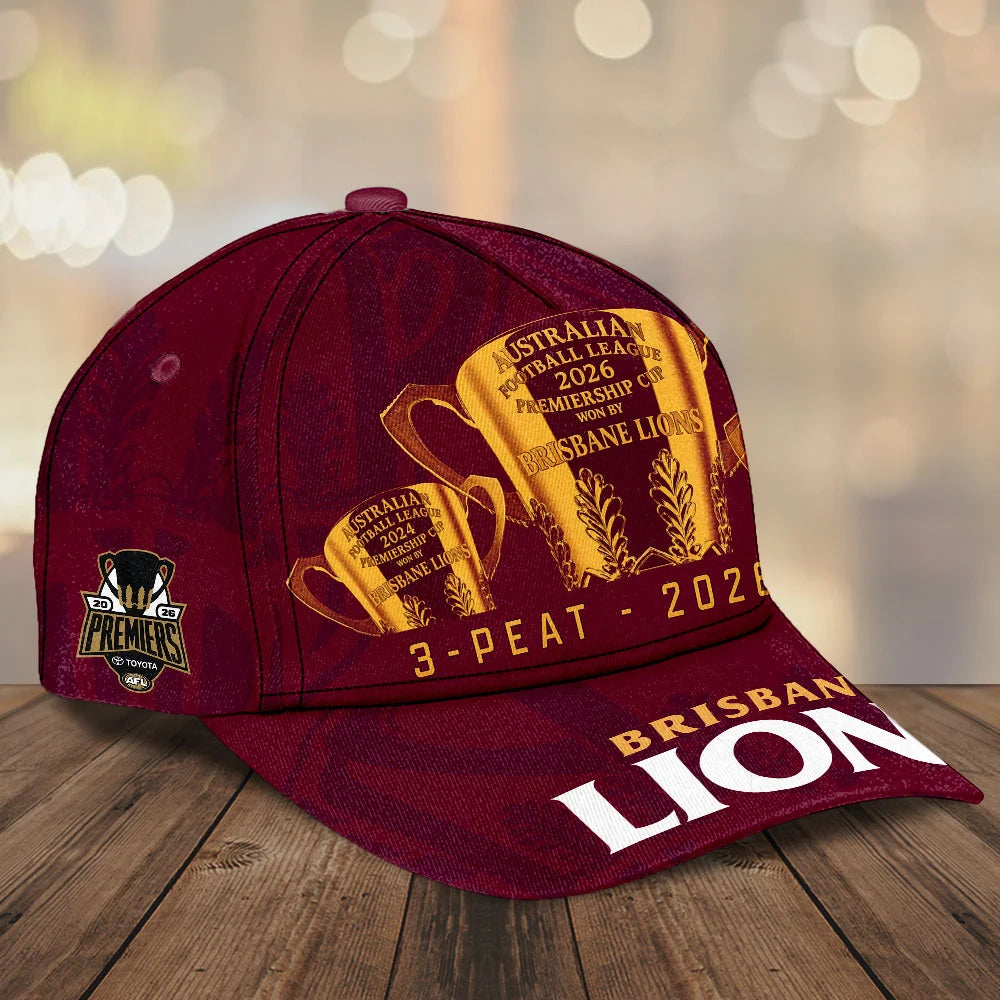 Brisbane Lions Threepeat Premiers Classic Cap – TMTHU9609