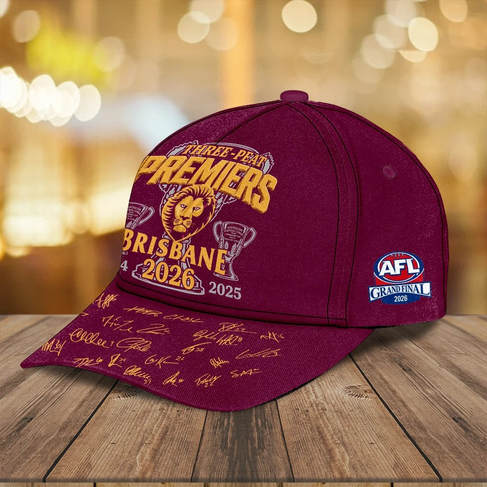 Brisbane Lions Threepeat Premiers Classic Cap – TMTHU9945