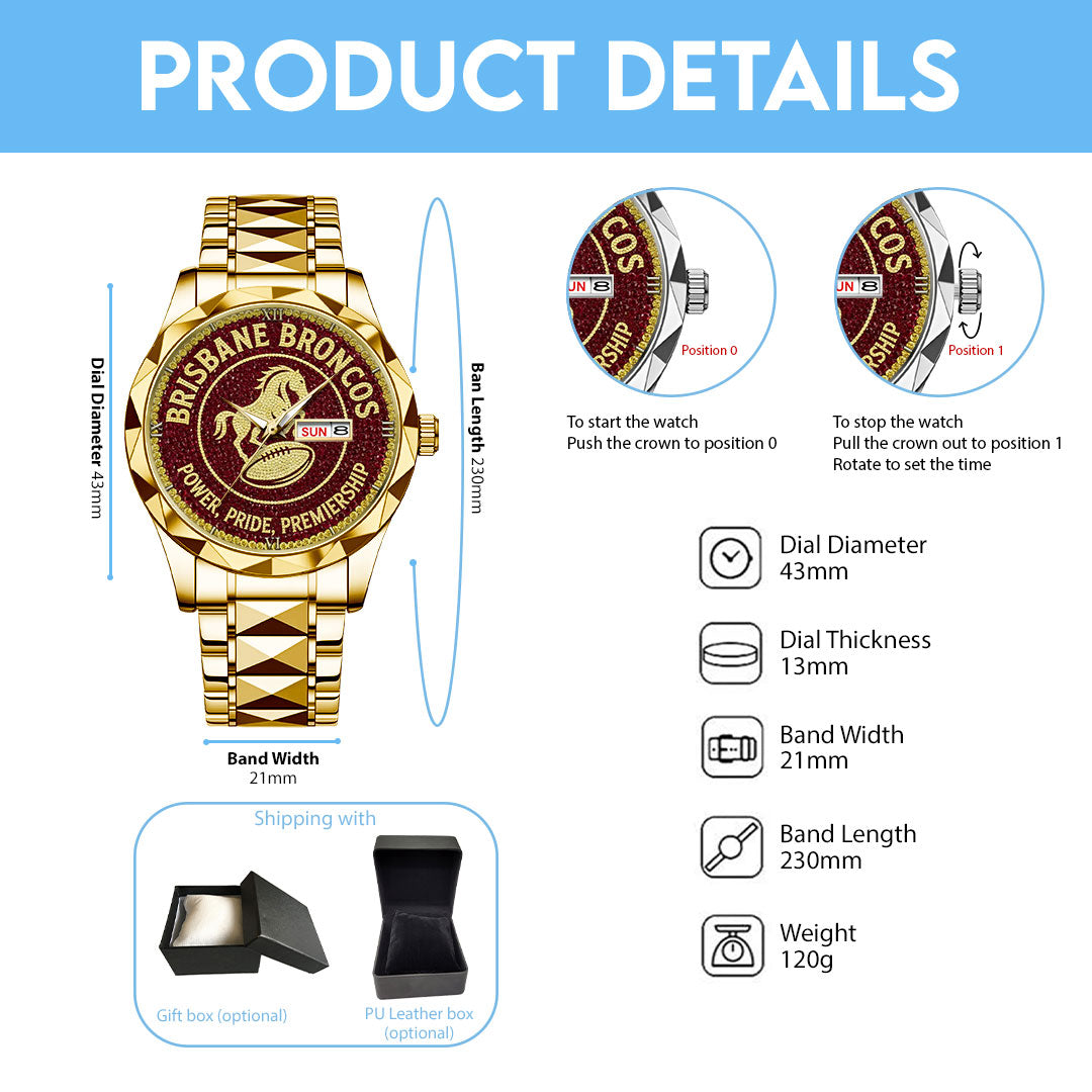 Brisbane Broncos Alloy Luxury Quartz Watch – TMTHU2274