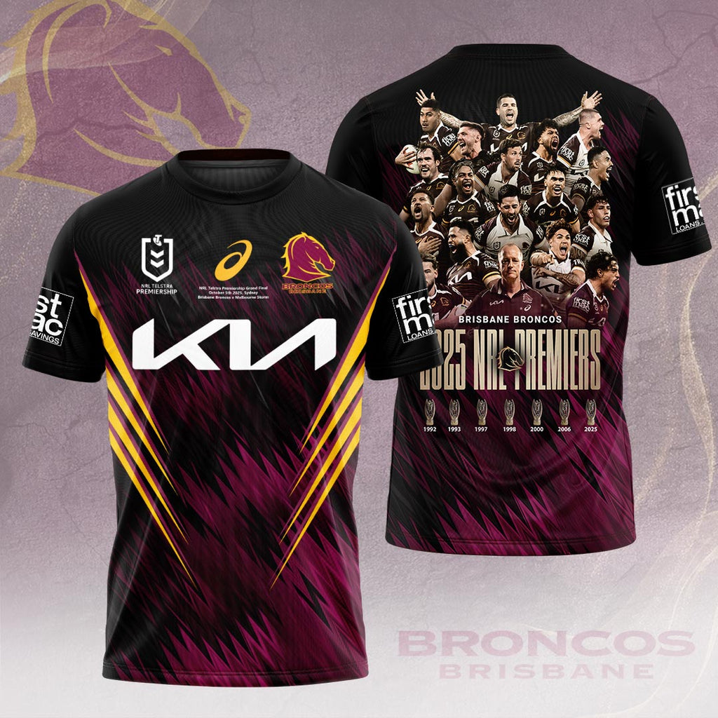 Brisbane Broncos 2025 NRL Premiers 3D Apparel – HOATT14488