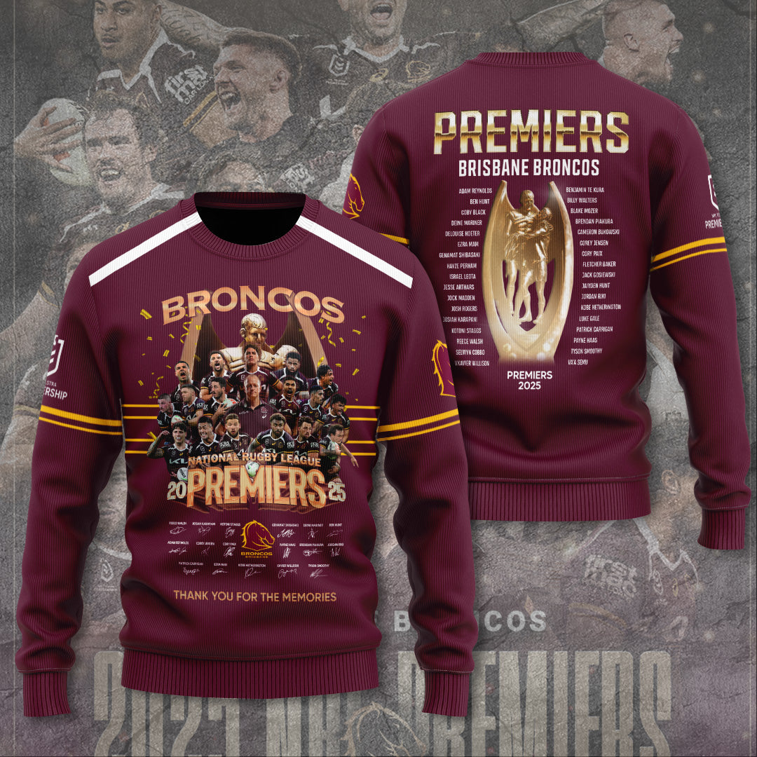Brisbane Broncos 2025 Premiership 3D Apparel – TANTN17469