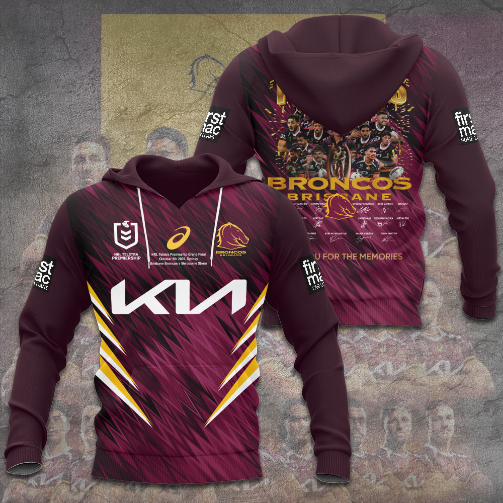 Brisbane Broncos 2025 Premiership 3D Apparel – TANTN18354