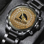Brisbane Broncos 2025 Premiership Black Stainless Steel Watch – TANTN17396