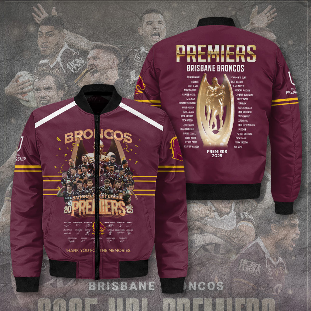 Brisbane Broncos 2025 Premiership 3D Bomber Jacket – TANTN17852