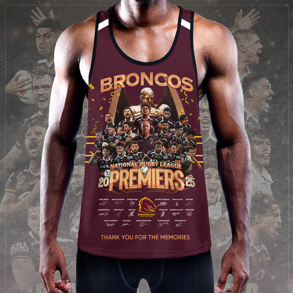 Brisbane Broncos 2025 Premiership Y-Back Muscle Tank Top – TANTN17851