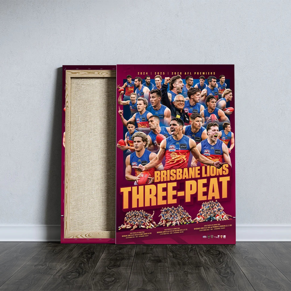 Brisbane Lions 2026 AFL Premiers Canvas With Inner Frame – TANTN25814