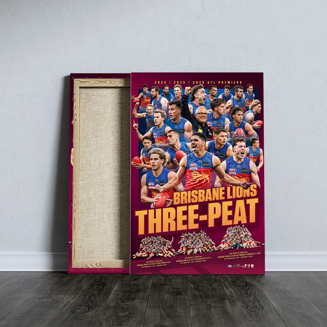 Brisbane Lions 2026 AFL Premiers Canvas With Inner Frame – TANTN25814