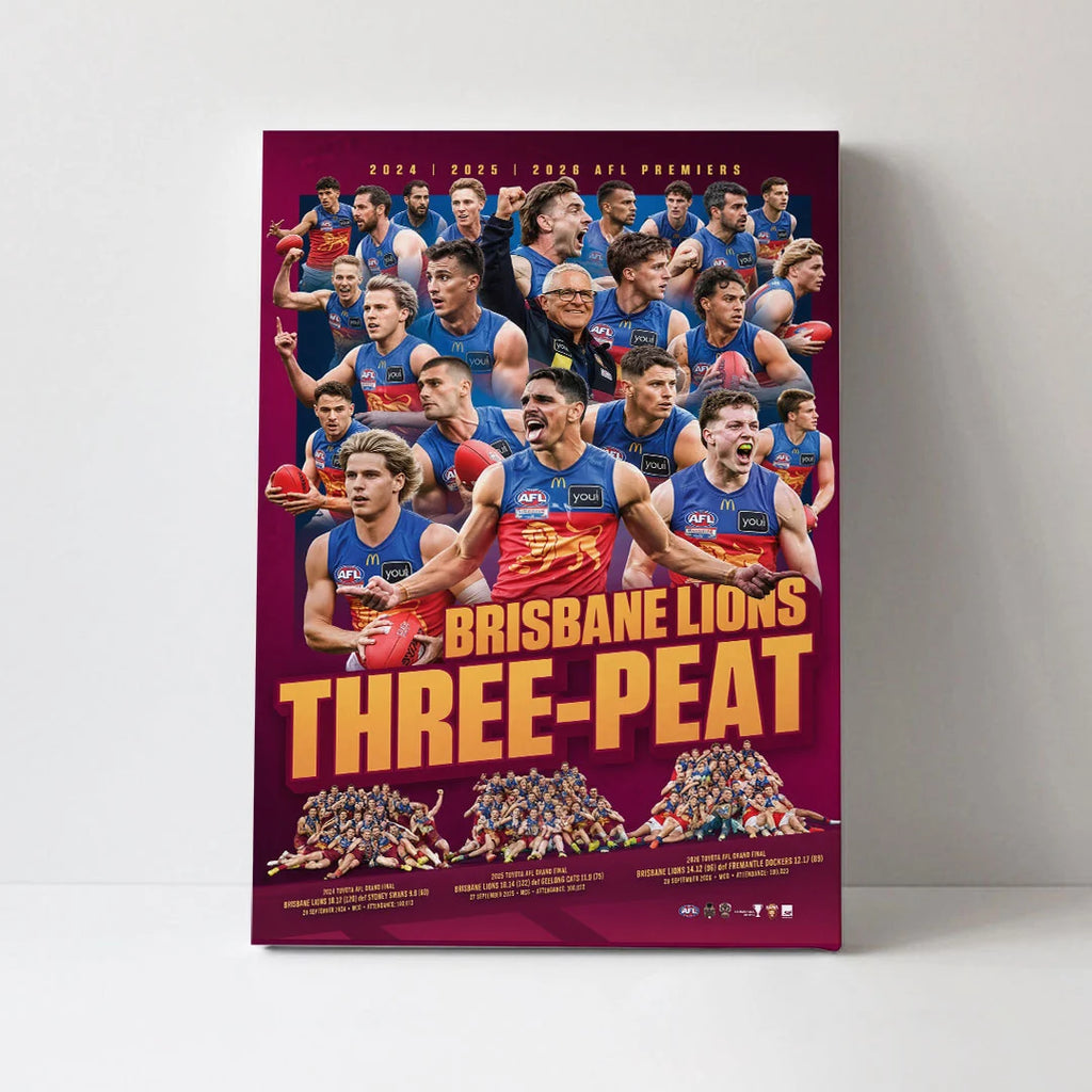 Brisbane Lions 2026 AFL Premiers Canvas With Inner Frame – TANTN25814