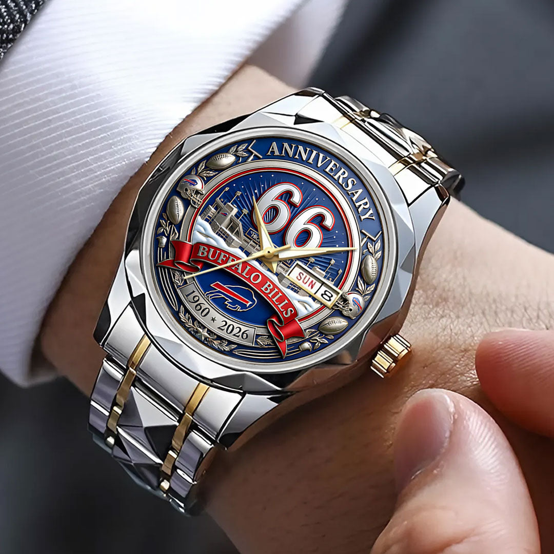 Buffalo Bills 66th Anniversary Alloy Luxury Quartz Watch – MAITM14924