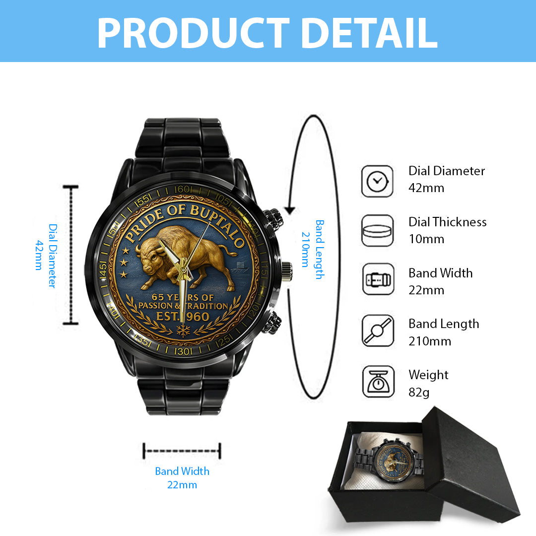 Buffalo Bills Black Stainless Steel Watch – TANTN15992