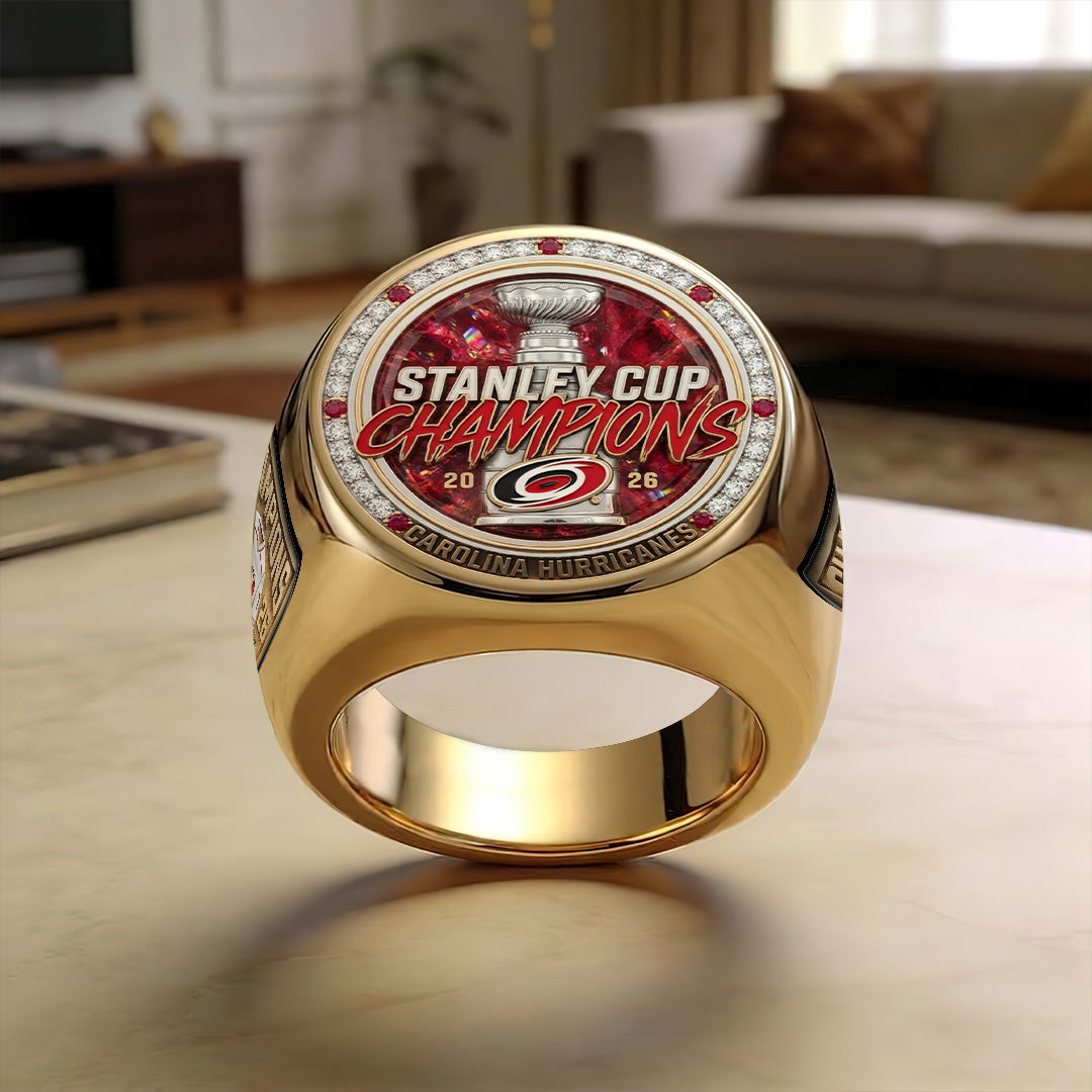 Carolina Hurricanes 2026 Stanley Cup Champions 3D Engraved Ring – TMTHU6836