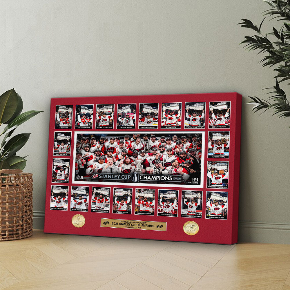 Carolina Hurricanes 2026 Stanley Cup Champions Rectangle Canvas With Inner Frame – HOATT18784