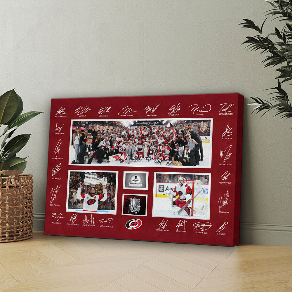 Carolina Hurricanes 2026 Stanley Cup Champions Rectangle Canvas With Inner Frame – HOATT18789