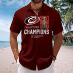 Carolina Hurricanes 2026 Stanley Cup Champions Short Sleeve Button-Down Shirt – TMTHU7051