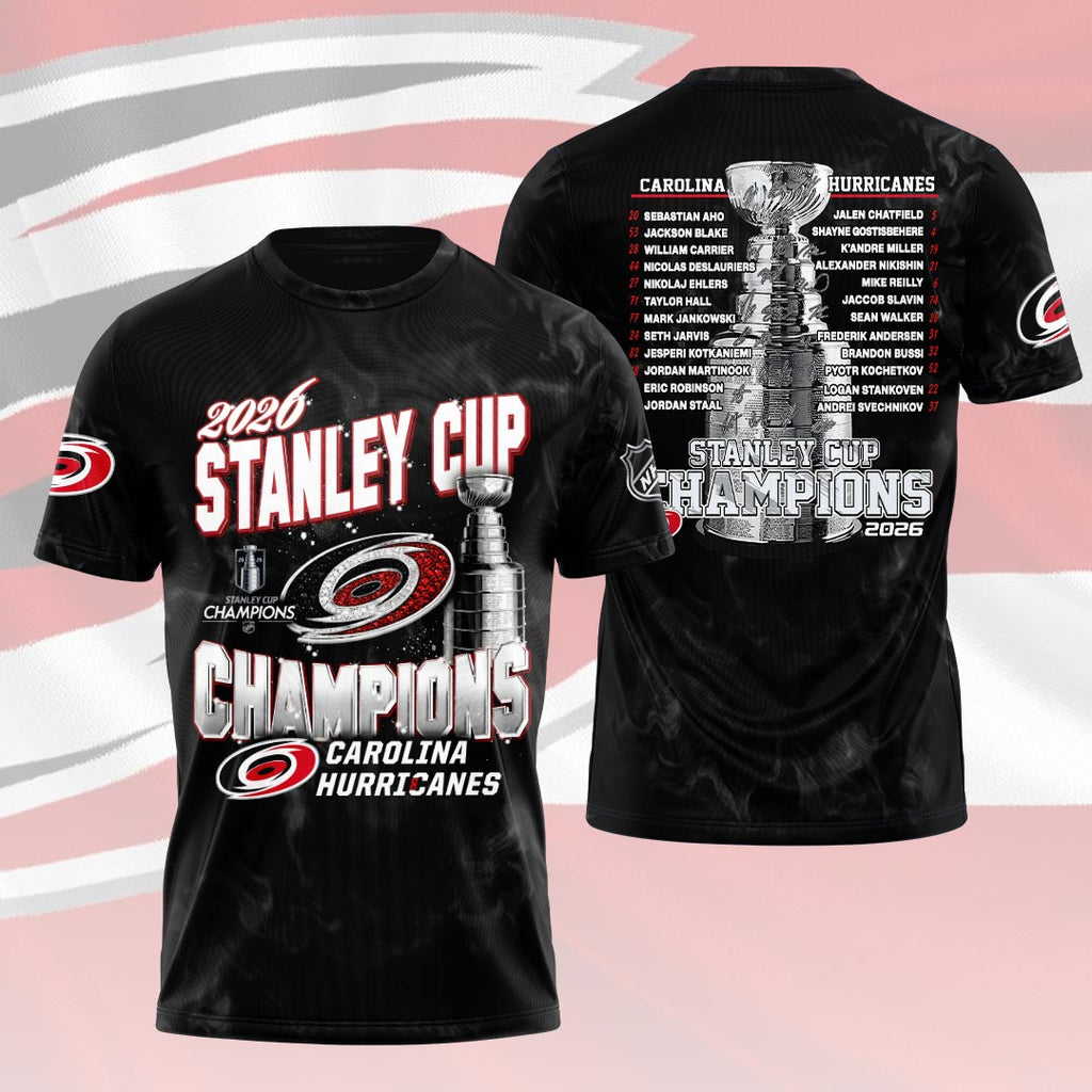 Carolina Hurricanes 2026 Stanley Cup Champions 3D Apparel – HOATT19237