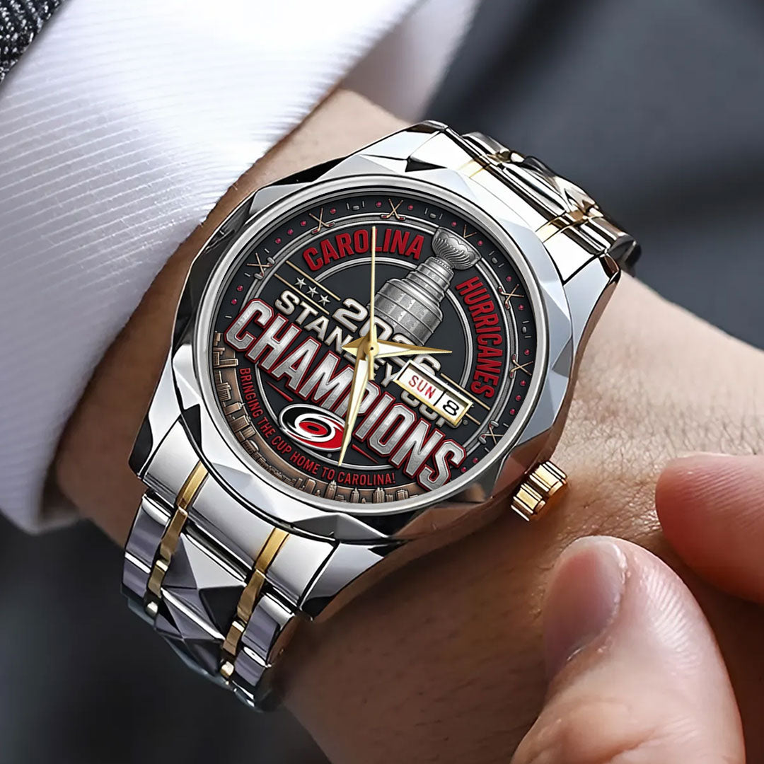 Carolina Hurricanes 2026 Stanley Cup Champions Alloy Luxury Quartz Watch – TMTHU6807