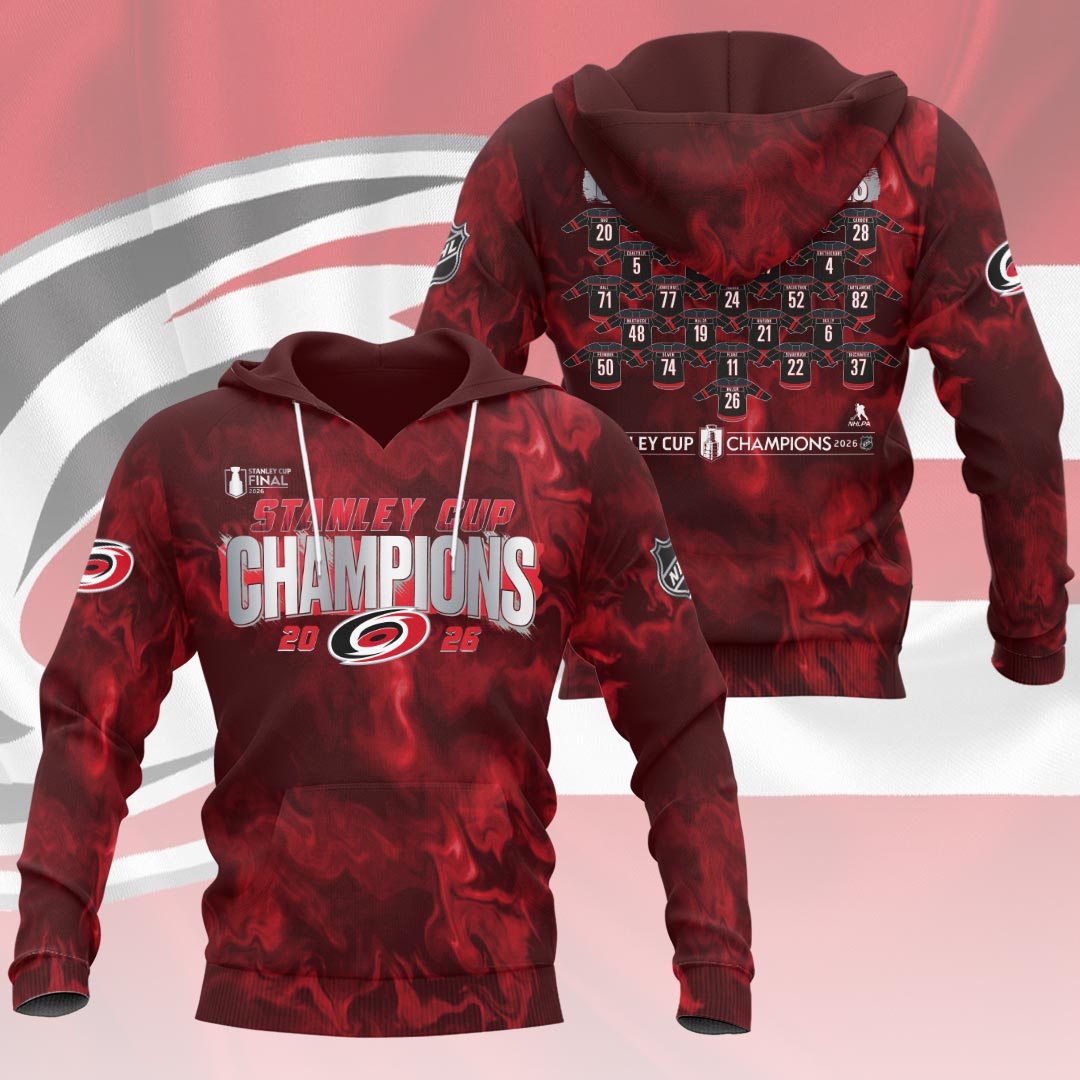Carolina Hurricanes 2026 Stanley Cup Champions 3D Apparel – HOATT18635