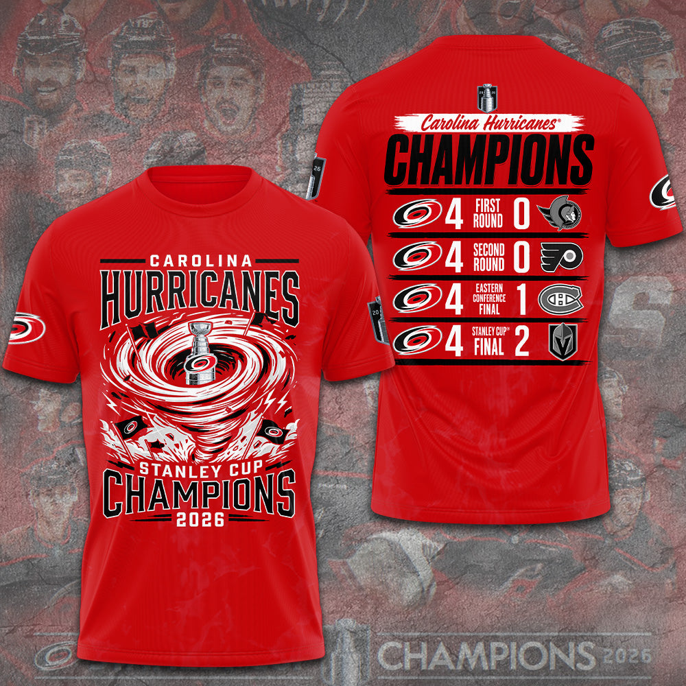Carolina Hurricanes 2026 Stanley Cup Champions 3D Apparel – GNE7166
