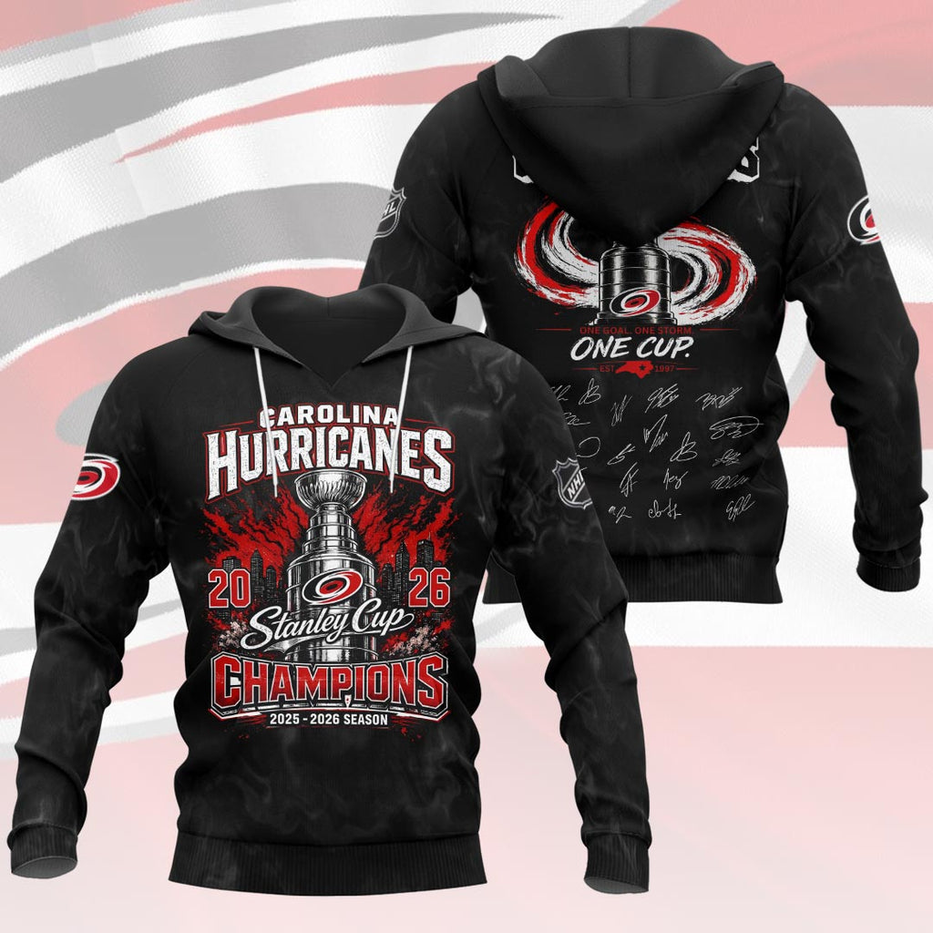 Carolina Hurricanes 2026 Stanley Cup Champions 3D Apparel – HOATT18928