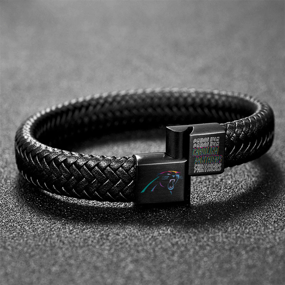 Carolina Panthers Crucial Catch 2025 Braided Leather Bracelet – TANTN15914