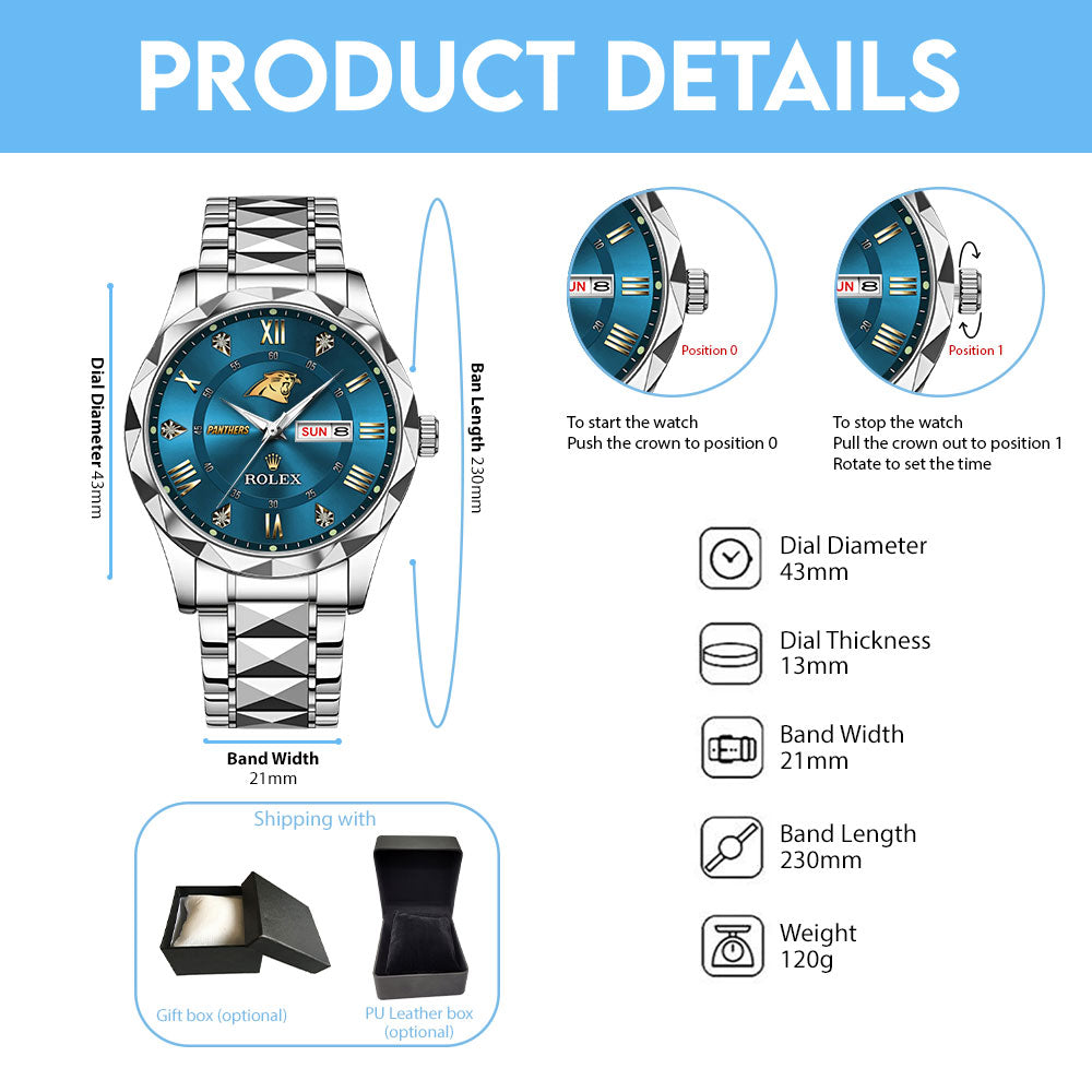 Carolina Panthers x Rolex Alloy Luxury Quartz Watch – MAITM13386