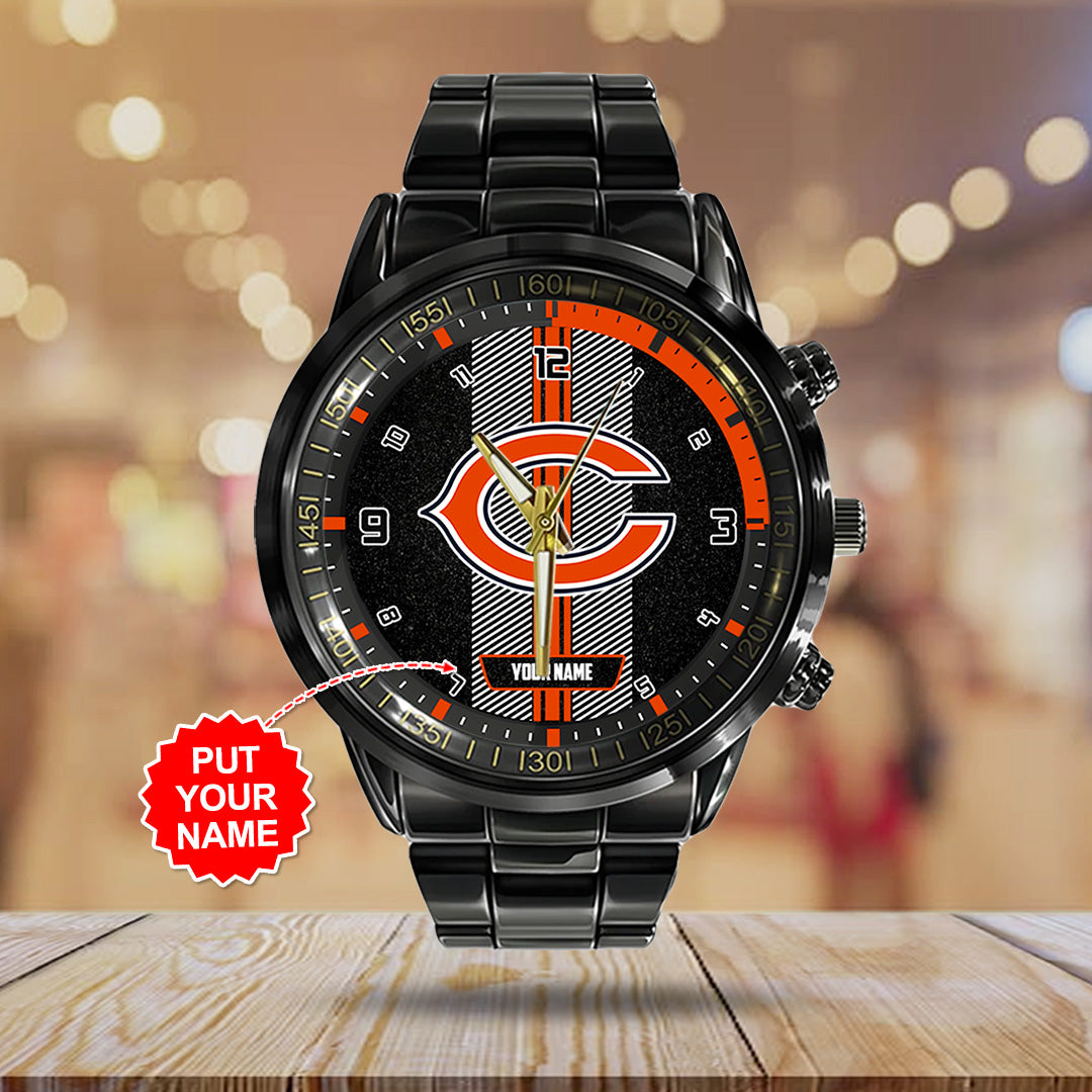 Personalized Chicago Bears Black Stainless Steel Watch – TANTN16009