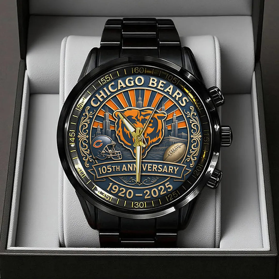 Chicago Bears Black Stainless Steel Watch – TANTN16809