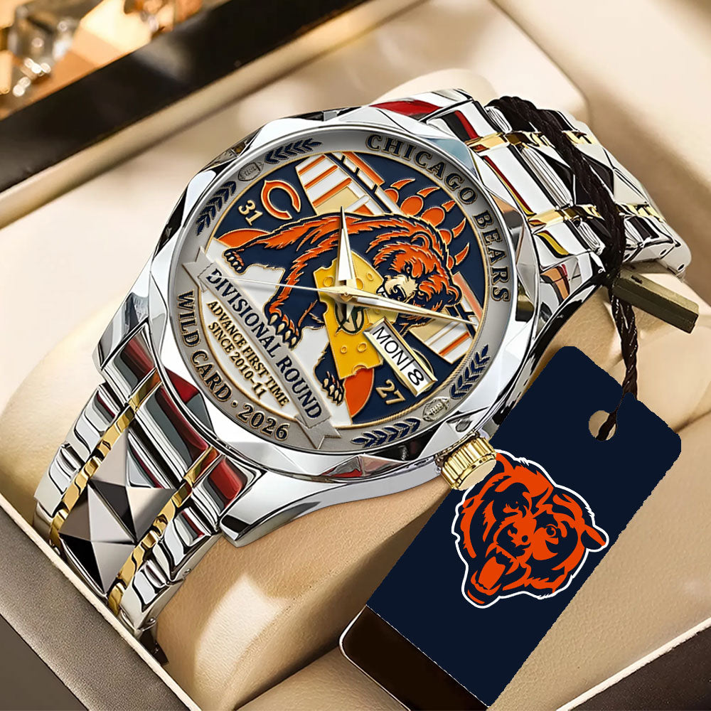Chicago Bears Wild Card 2026 Alloy Luxury Quartz Watch – TANTN20502