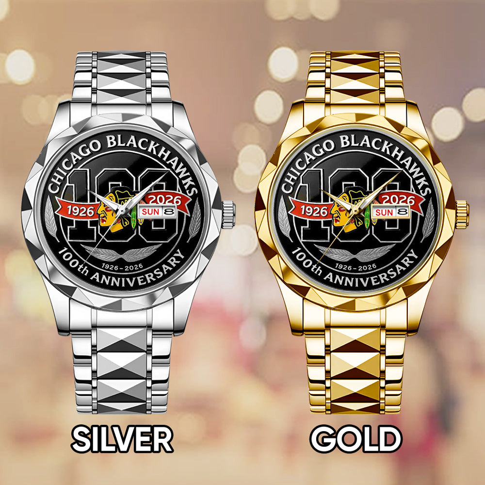 Chicago Blackhawks 100th Anniversary 2026 Alloy Luxury Quartz Watch – GNE4342