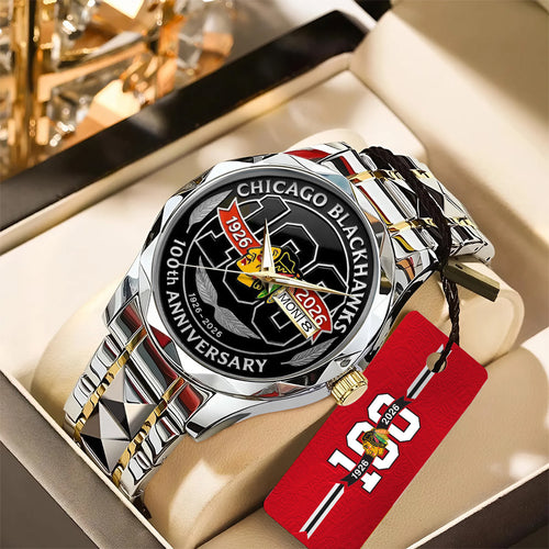 Chicago Blackhawks 100th Anniversary 2026 Alloy Luxury Quartz Watch – GNE4342