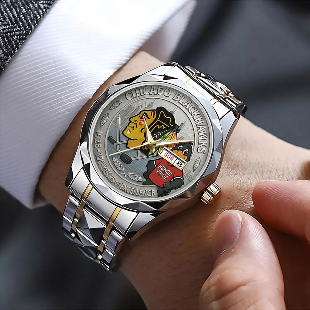 Chicago Blackhawks 100th Anniversary 2026 Alloy Luxury Quartz Watch – TANTN16098