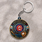 Chicago Cubs 150th Anniversary Custom Shape 2-sided Keychain – HOATT13528