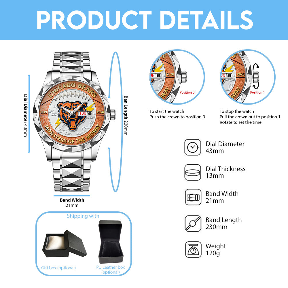 Chicago Bears 107th Anniversary 2026 Alloy Luxury Quartz Watch – TANTN18557