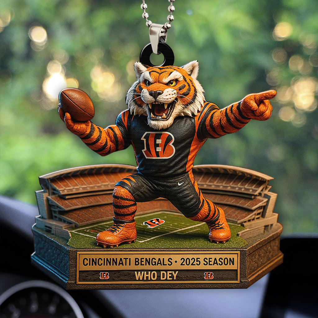 Cincinnati Bengals 2025 Season Custom shape 2-sided Acrylic Car Ornament – HOATT13665