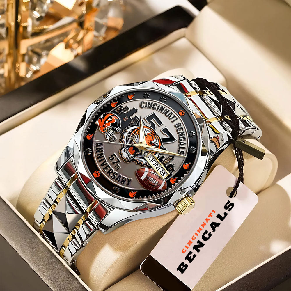 Cincinnati Bengals 57th Anniversary 2025 Alloy Luxury Quartz Watch – TANTN18024