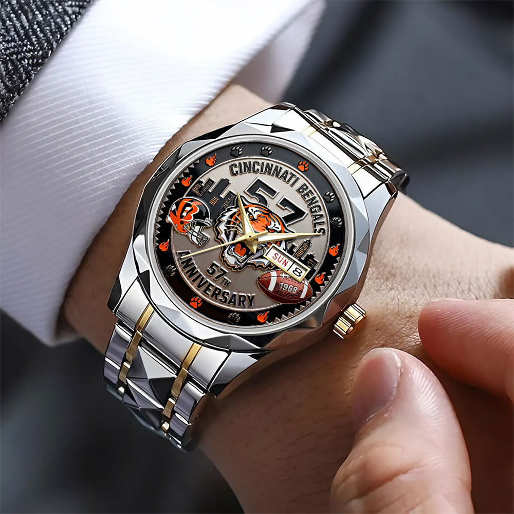 Cincinnati Bengals 57th Anniversary 2025 Alloy Luxury Quartz Watch – TANTN18024