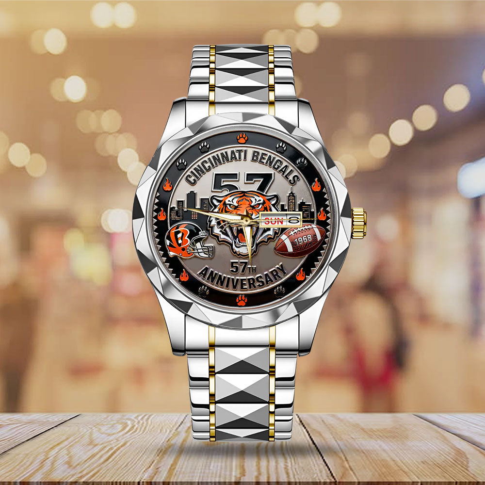 Cincinnati Bengals 57th Anniversary 2025 Alloy Luxury Quartz Watch – TANTN18024