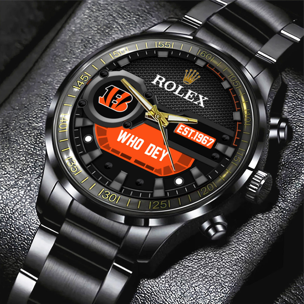 Cincinnati Bengals x Rolex Black Stainless Steel Watch – MAITM13205