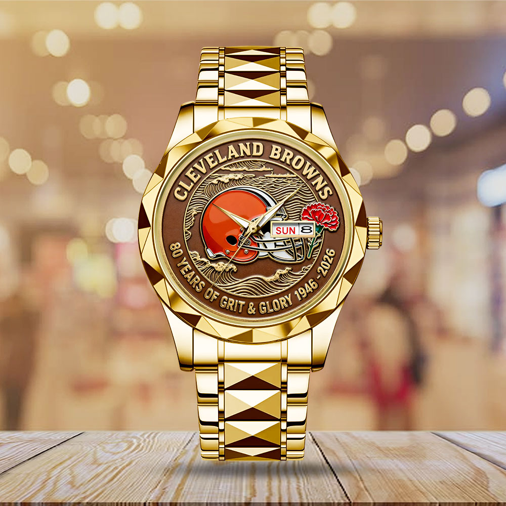 Cleveland Browns 80th Anniversary Alloy Luxury Quartz Watch – MAITM14871