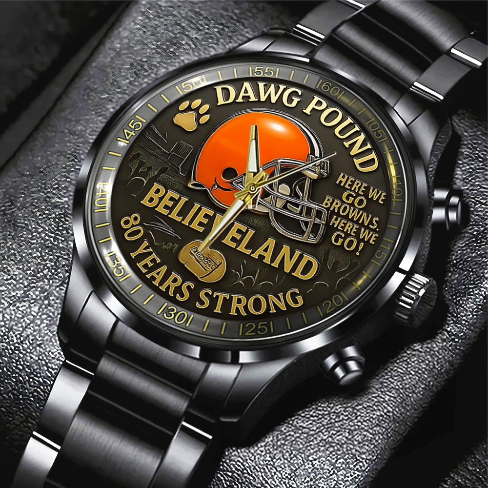 Cleveland Browns Black Stainless Steel Watch – TANTN16835