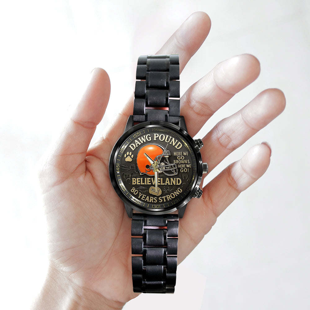 Cleveland Browns Black Stainless Steel Watch – TANTN16835