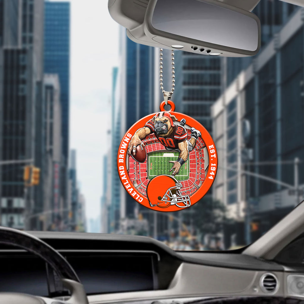 Cleveland Browns Custom shape 2-sided Acrylic Car Ornament – HOATT12579