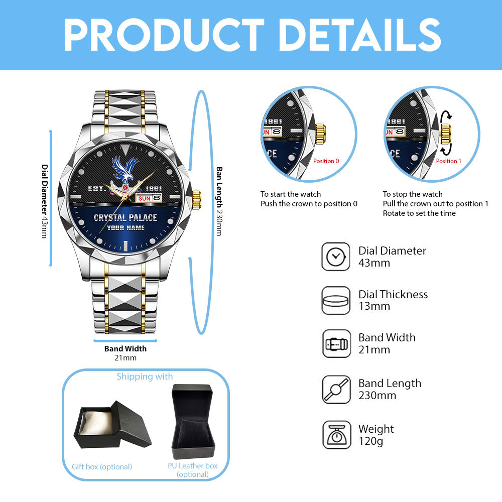 Personalized Crystal Palace FC Alloy Luxury Quartz Watch – TANTN15470