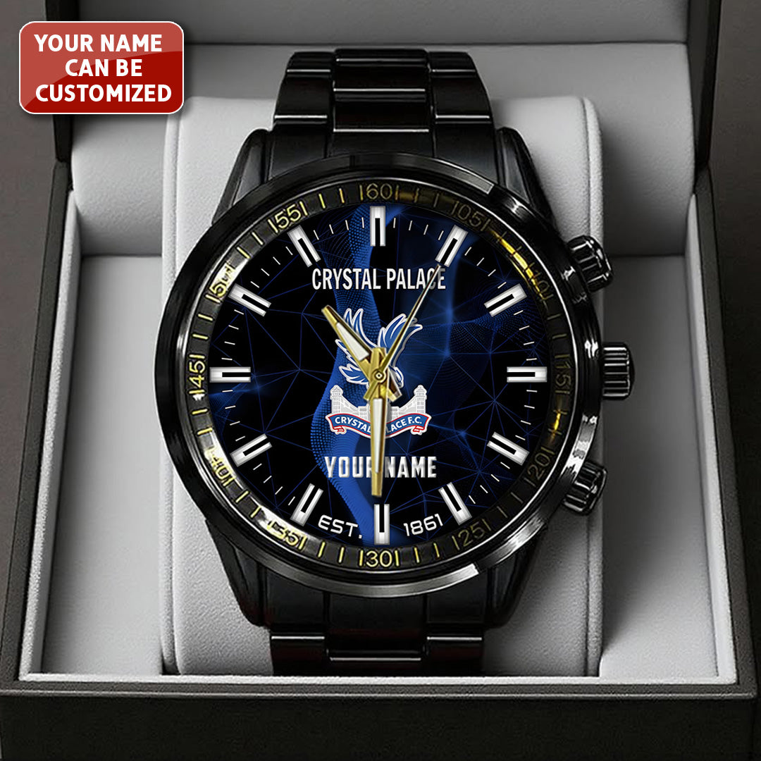 Personalized Crystal Palace FC Black Stainless Steel Watch – TANTN23558