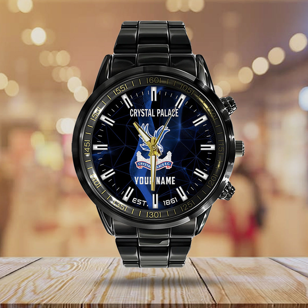 Personalized Crystal Palace FC Black Stainless Steel Watch – TANTN23558
