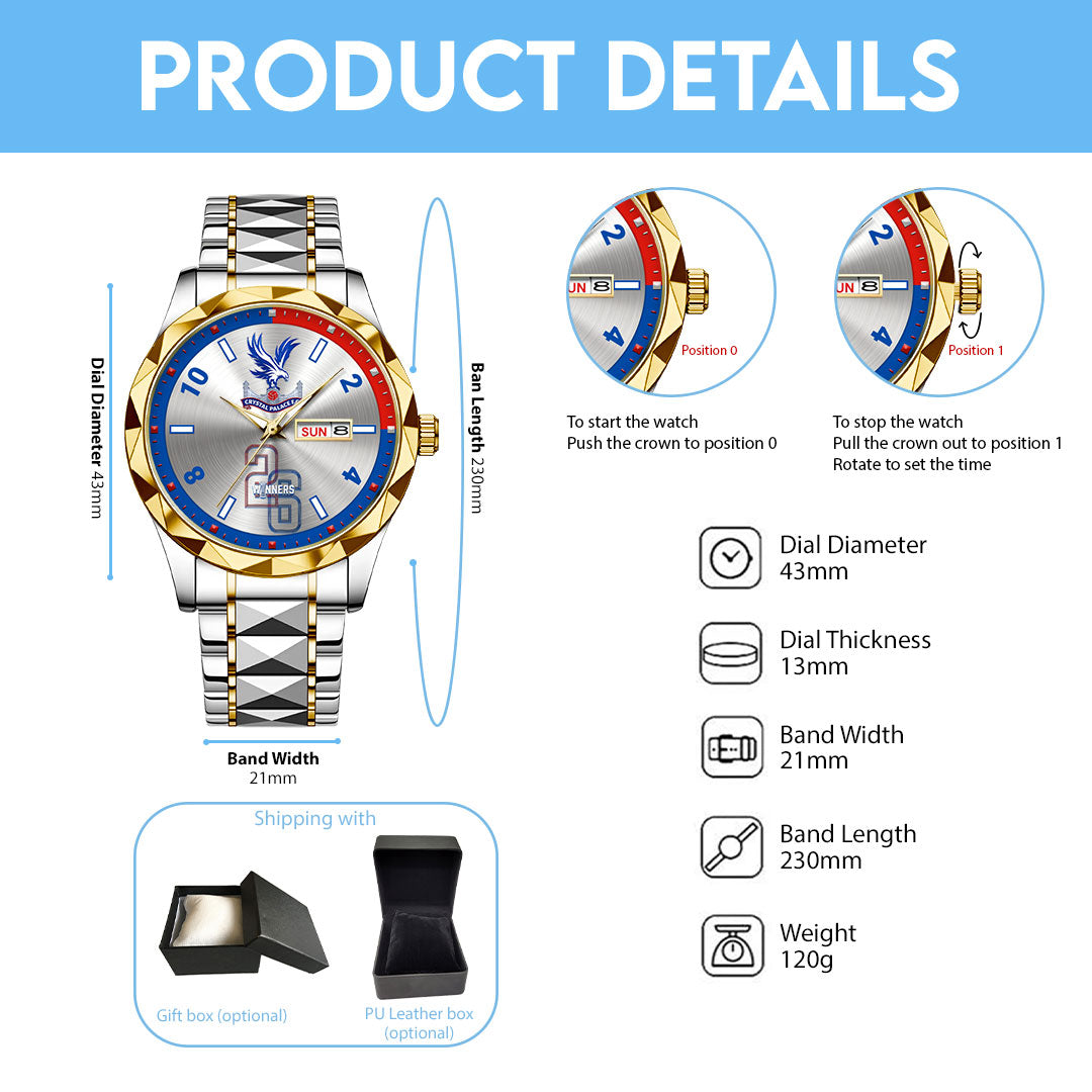 Crystal Palace FC 2026 UEFA Conference League Winners Alloy Luxury Quartz Watch – HOATT18570